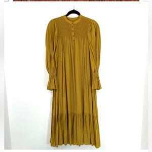 lily brown Mustard Long Sleeve Dress